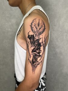 コウモリのタトゥーの写真